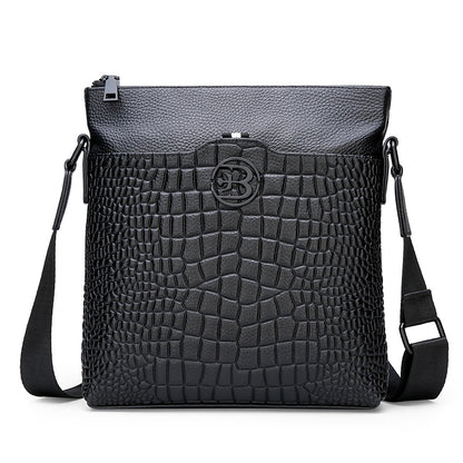 Men's Crossbody Bag Fashion High Quality Genuine Leather Shoulder Bag Casual Black Business Handbag For Phone  Travel