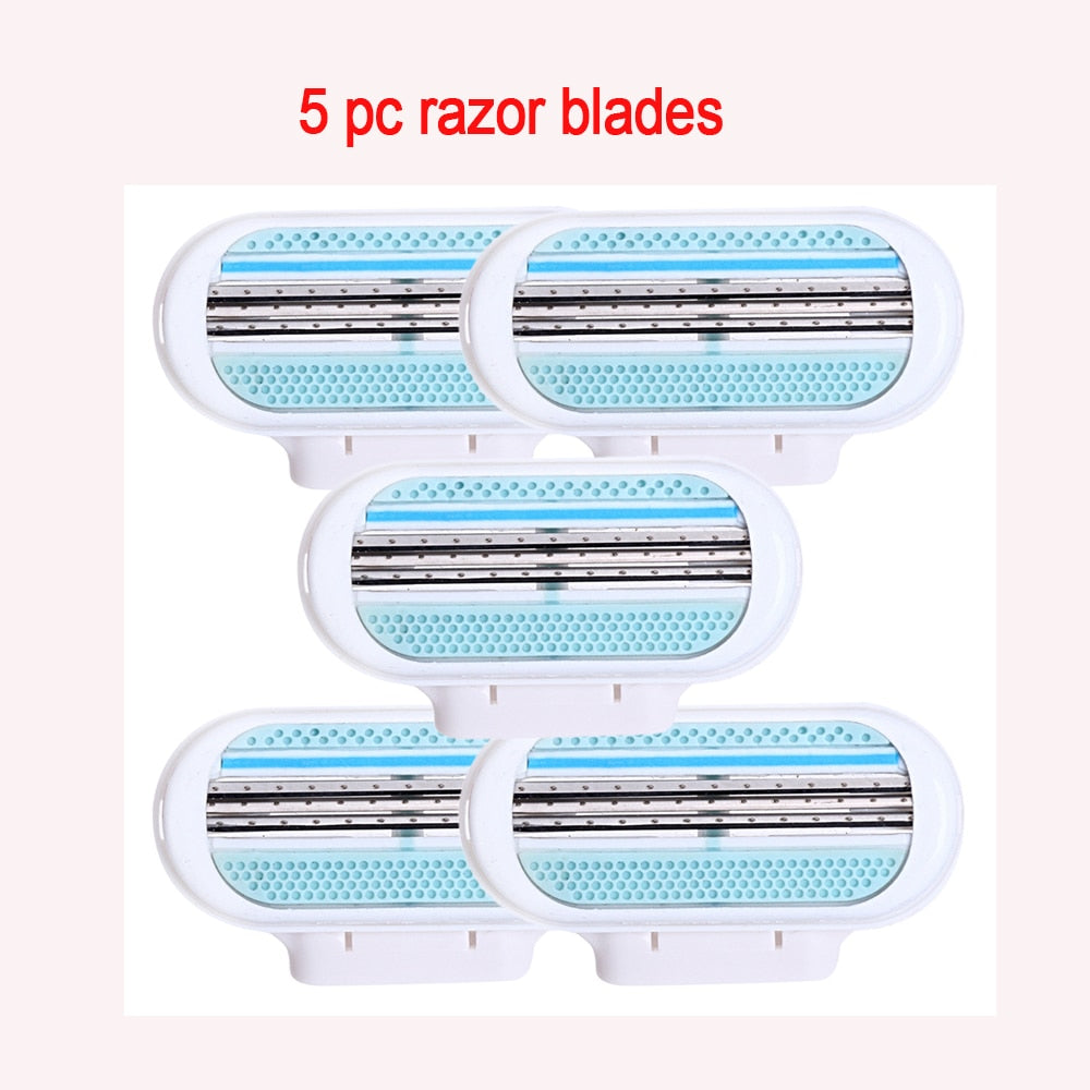 Female Safety Razor Blades Beauty Shaving For Women 3 Layer Blade Shaver Razor Blade Replacement Head For Gillette Venus