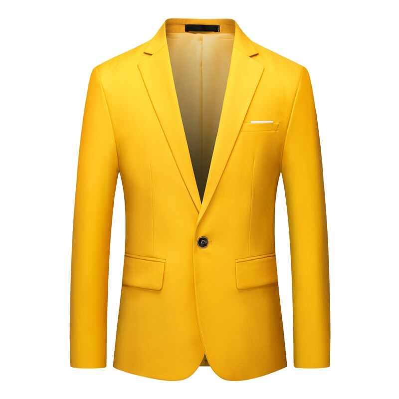 Black Classy Men's Blazer Jacket One Button Slim Wedding Suit Men Solid M-3XL Mens Casual Blazers White Customizable Big Size