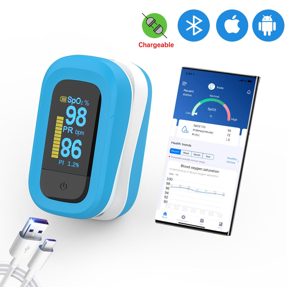 Yongrow Medical Household Digital Finger Pulse Oximeter Blood Oxygen Saturation Meter heart rate Monitor Health Care tonometer