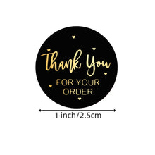 Load image into Gallery viewer, 500PCS &quot;THANK you for your order&quot; Stickers Label silver black pink transparent gold sticker stationery supply
