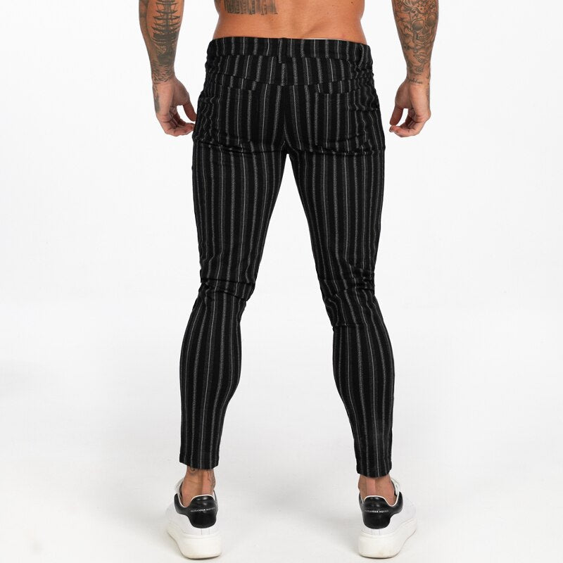 New Autumn Winter Men's Chinos Slim Fit Black Chinos Trousers for Men Stretchy Pants Thick Casual Ankle Tight Fit Street zm385