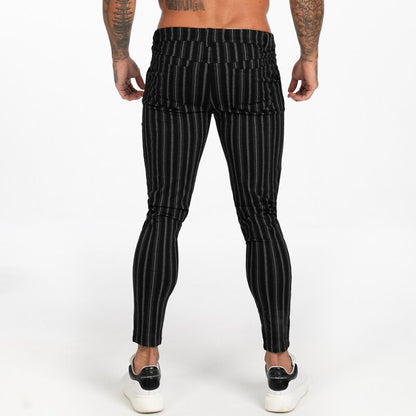 New Autumn Winter Men's Chinos Slim Fit Black Chinos Trousers for Men Stretchy Pants Thick Casual Ankle Tight Fit Street zm385