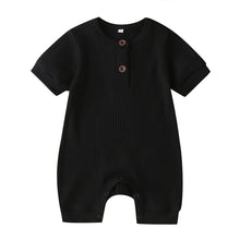 將圖片載入圖庫檢視器 Summer Newborn Kid Baby Girl Romper Clothes 0-24M Short Sleeve Solid Jumpsuits Outfits 6 Colors
