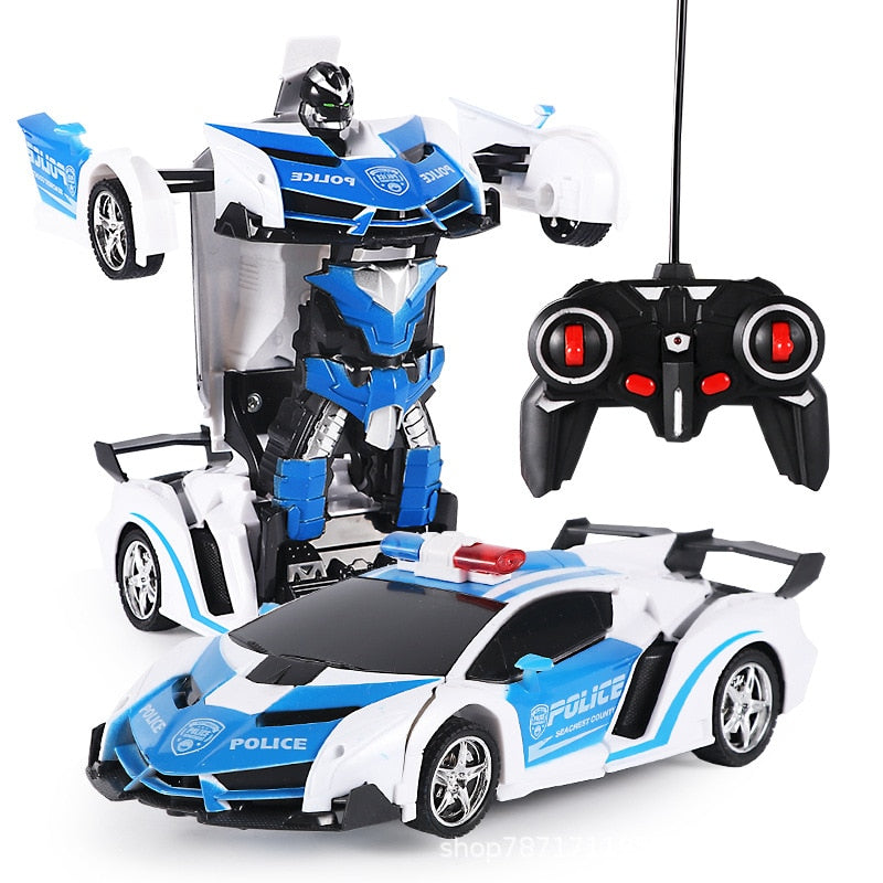 New 2 in 1 RC Car Toy Transformation Robots Car Driving Vehicle Sports Cars Models Remote Control Car RC Toy Gift for Boys Toy