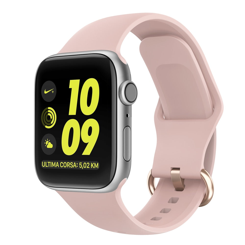 Silicone strap for Apple watch band 44mm 40mm iWatch band 38mm 42mm Sport watchband belt bracelet Apple watch series 3 4 5 se 6