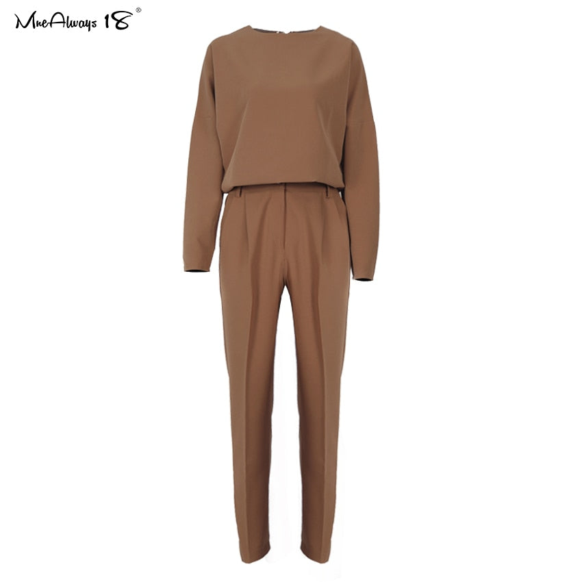 Mnealways18 Vintage Zipper Khaki Trousers Women High Waist Office Pants Ladies Brown Trousers Work Wear Autumn Long Pants 2020