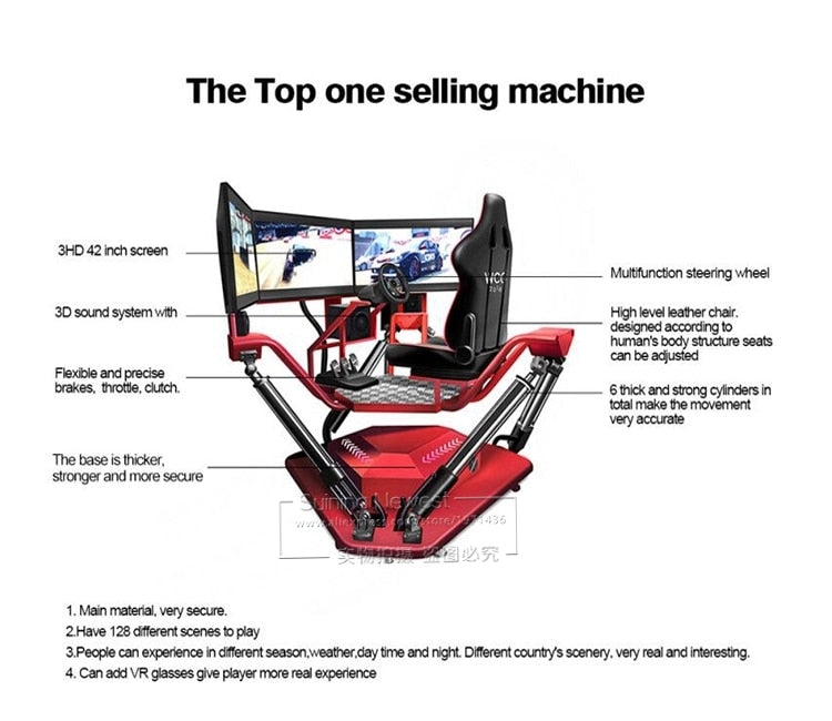 Amusement Device Three Screen HD VR Driving Car Racing Games Video Simulator Arcade Game Machine For Game Center