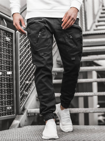 CHRLEISURE Men's Cargo Pocket Trousers Pants Streetwear Joggers Jogging Running Men Sweatpants Fashion Hip Hop Loose Pants Men