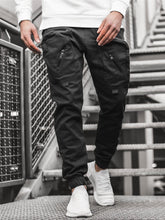 将图片加载到图库查看器，CHRLEISURE Men&#39;s Cargo Pocket Trousers Pants Streetwear Joggers Jogging Running Men Sweatpants Fashion Hip Hop Loose Pants Men
