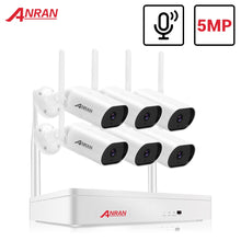 Charger l&#39;image dans la galerie, ANRAN 5MP Video Surveillance Kit Audio Camera Wireless NVR Kit Security Camera System 1920P Outdoor Waterproof Security Camera
