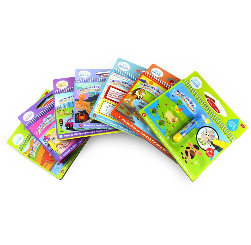 8 Styles Magic Water Drawing Book Coloring Doodle & Magic Pen Drawing Toys Early Education For Kids Birthday Gifts Puzzle Toys