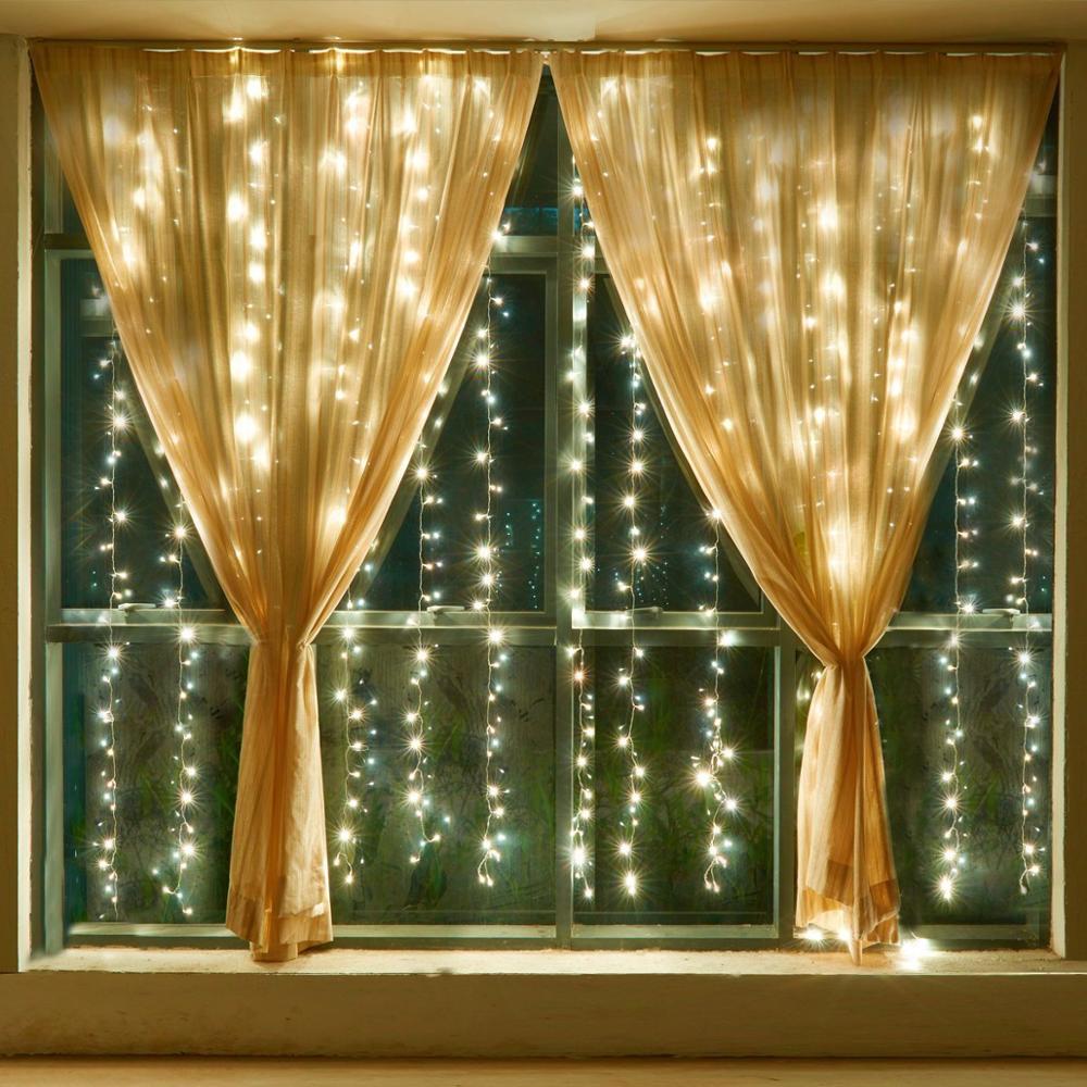 USB LED Curtain Light Fairy String Lights 8Mode 3X3M 3X1M 3X2M Fairy Garland For New Year Christmas Outdoor Wedding Home Decor