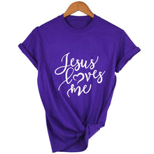 Load image into Gallery viewer, Jesus Loves Me Shirt Women Fashion Christian T-Shirt Religious Shirts Faith Tee 90s Girl Aesthetic Faith Tops Jesus Tee
