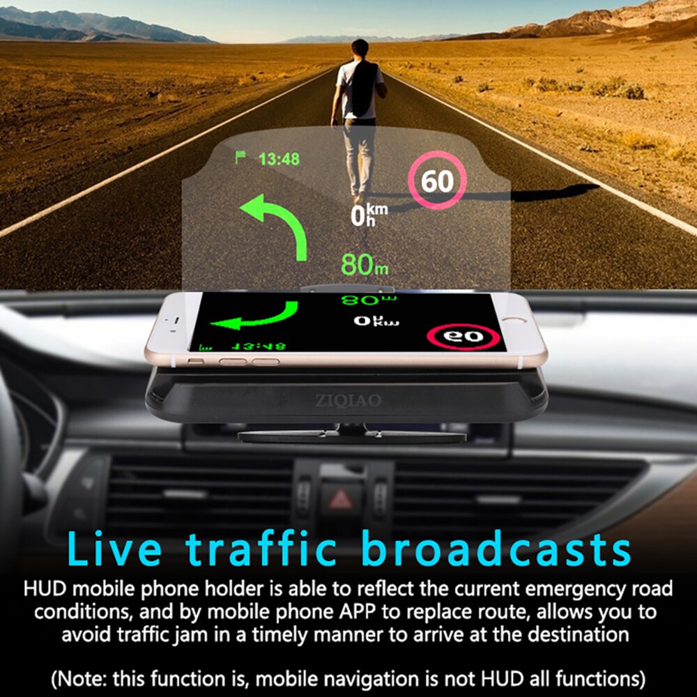HUD Head Up Display Car HUD Navigation Mobile Phone Projector GPS Navigation Projector Universal Phone Holder