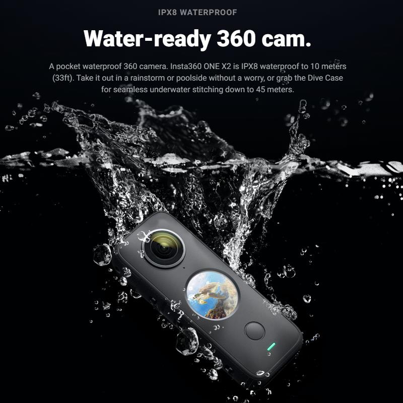 Insta360 One X2 360 Action Camera 5.7K VR Video 10M Waterproof Insta 360 One X2 Pocket Panorama Underwater Helmet Pro Sport Cam