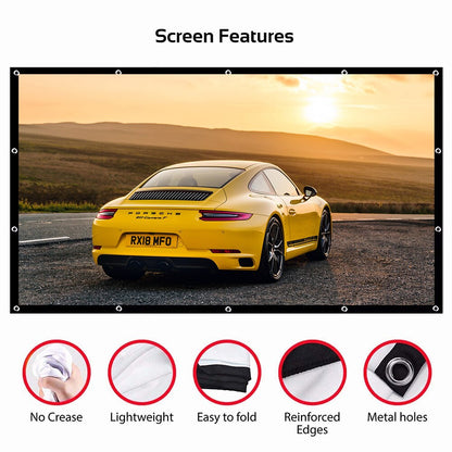 LEJIADA Projector portable folding soft screen 60 72 84 100 120 150 inches home outdoor KTV portable 3d HD screen projection