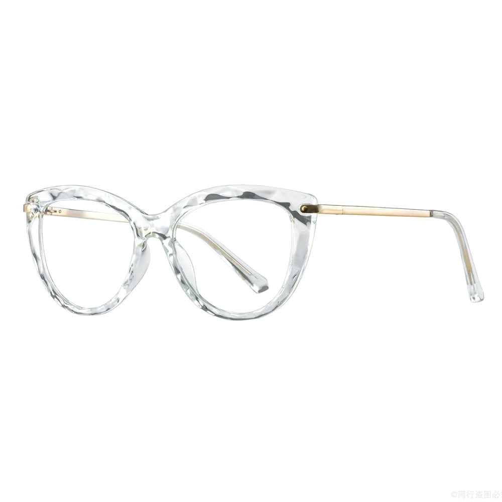 51009 Plastic Titanium Glasses Frames Cat Eye Women Diamond Bump Optical Fashion Computer Glasses