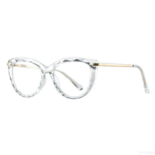 Load image into Gallery viewer, 51009 Plastic Titanium Glasses Frames Cat Eye Women Diamond Bump Optical Fashion Computer Glasses
