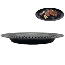 Load image into Gallery viewer, Korean Barbecue Tray Outdoor Cassette Oven Grill Pan Non-Stick Round Portable Nonstick Pan Teppanyaki Barbecue Grill Accessories
