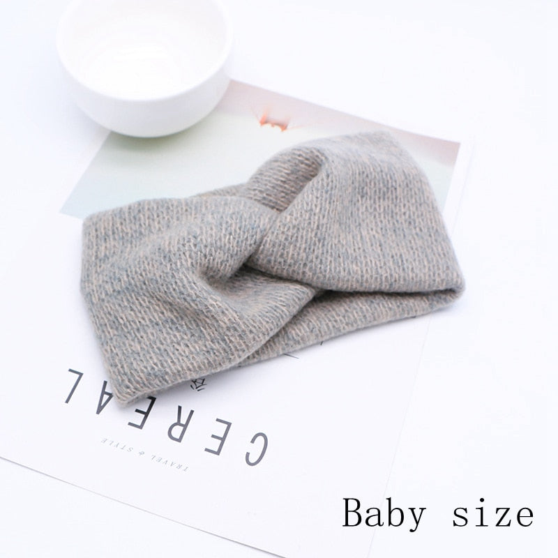 Baby Headband Women Girl Twisted Hair Band Kids Woolen Headwrap Mommy and Me Headbands Toddler Spring Turban Hair Accessories