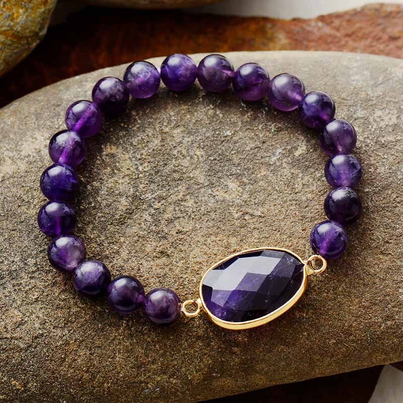 High End Women Bracelets Labradorite Stretch Bracelets Natural Stone Charm Elastic Statement Bracelet Jewelry Wholesale