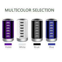 Load image into Gallery viewer, Multi-port Charger 6 USB Port Desktop Charger Rapid Tower Charging Station Power Adapter 30W LED Indicator UL Certification US
