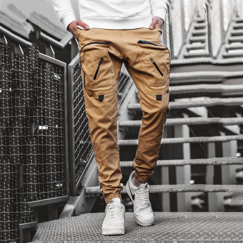 CHRLEISURE Men's Cargo Pocket Trousers Pants Streetwear Joggers Jogging Running Men Sweatpants Fashion Hip Hop Loose Pants Men