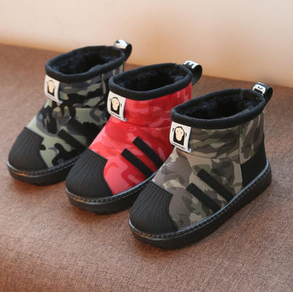 Kids Shoes 2020 Winter Boys Brand Snow Boots Children Fashion Plush Warm Ankle Martin Boots Baby Girls Black Red Sport Shoes