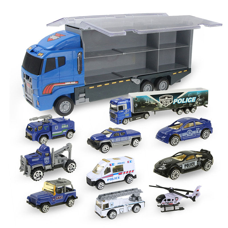 Mini Car & Storage Truck Alloy Diecast Car Engineering Excavator Toys Vehicles Truck Car Model Gift For Kids Boys 11 Pieces