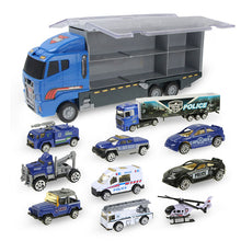 将图片加载到图库查看器，Mini Car &amp; Storage Truck Alloy Diecast Car Engineering Excavator Toys Vehicles Truck Car Model Gift For Kids Boys 11 Pieces
