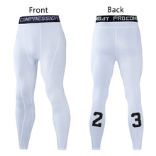 Load image into Gallery viewer, Men&#39;s Compression Pants Male Tights Leggings for Running Gym Sport Fitness Quick Dry Fit Joggings Workout White Black Trousers
