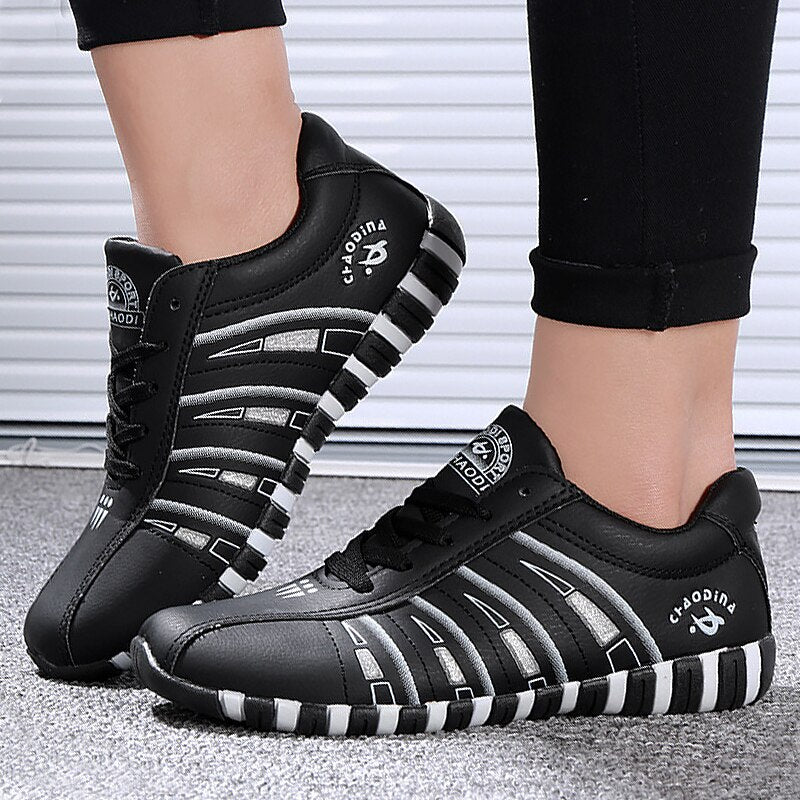 Women's Sneakers Sports Shoes Walking Fashion Striped Lace up Running Casual shoes women Trainers Comfortable Size 41 Sturdy Sole