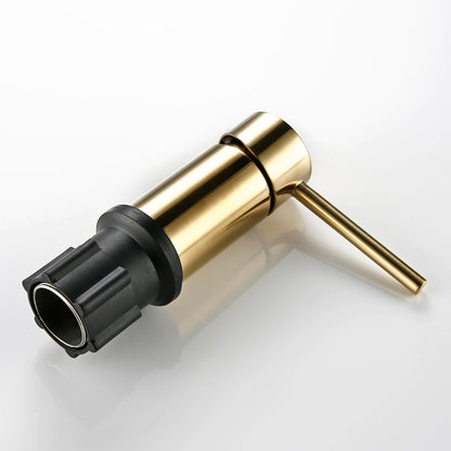 Brush Gold Sdolid Brass Single Handle Kitchen Mixer Tap 360 Degree Swivel Spout Brushed Gold 2 hole Deck Mounted Sink Faucet