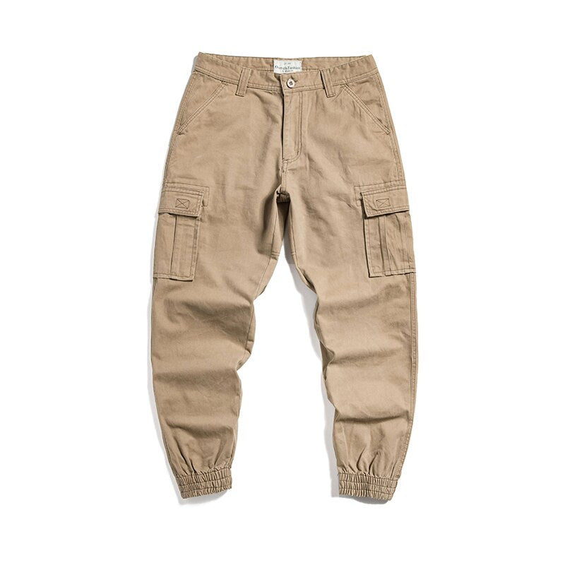 Top Quality Camouflage Cargo Pants Men 100% Cotton Loose Fit Military Pants Khaki Pants Casual Man Trousers Streetwear Joggers