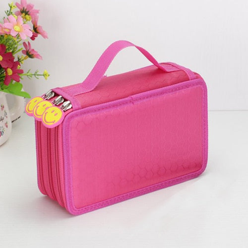 36/48/72 Holes Oxford School Pencil Case Kawaii Penalty Pencilcase Large Pen Bag Box Multi Kids Multifunction Stationery Pouch