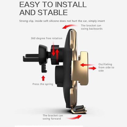 Smart Sensor Car Phone Holder Fast Charging Wireless Chargers Universal Car Holder For iPhone For Huawei AI Wireless Charging