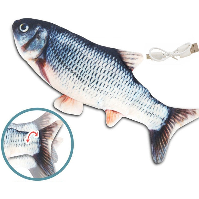 Cat Toy Fish Interactive USB Charging Electric Realistic 3D floppy Fish toys for Cats Puppy Dog Pet Chew Bite Toys Pet Supplies