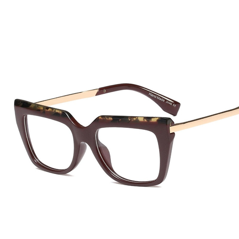 JASPEER Retro Cat Eye Glasses Frame Women Vintage Eye Glasses Female Brand Designer Computer Eyeglasses Ladies Optical Frames
