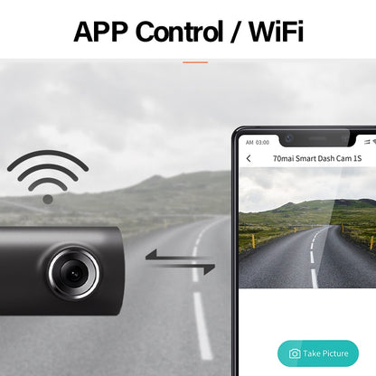 70mai Smart Dash Cam 1S English Voice Control 70 Mai Car Camera 1080P 130FOV Wifi 70mai Car DVR Car Recorder Auto Recorder Wifi