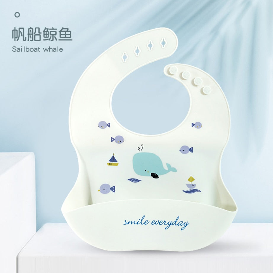 Fashionable Silicon Breastplate Baby Bib Waterproof Solid Infant Bandana Bibs Newborn Feeding Burp Cloth Drooling Scarf Dropship