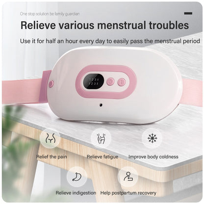 Yongrow Warm Palace Belt Electric Heating Uterus Acupoints Vibrating Massage Relieve Menstrual Pain Massage the Waist Abdomen