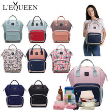 Cargar imagen en el visor de la galería, LEQUEEN Mummy Maternity Nappy Bag Large Capacity Baby Bag Travel Backpack Designer Nursing Bag for Baby Care
