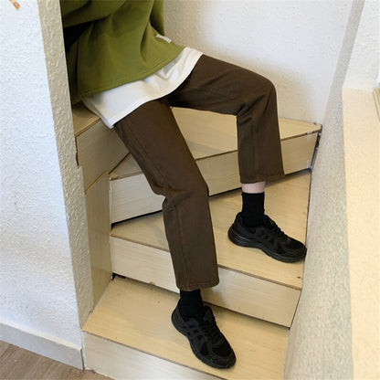 OCEANLOVE Denim Pants Women Vintage High Waist Straight Fashion Ankle-length Pants Ins All Match 2020 Spring Trousers 14703