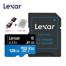 Load image into Gallery viewer, Lexar 633X New Original 95mb/s Micro SD card 512GB 128g 256GB SDXC SDHC Memory Card Reader Uhs-1 For Drone Gopro Sport Camcorder
