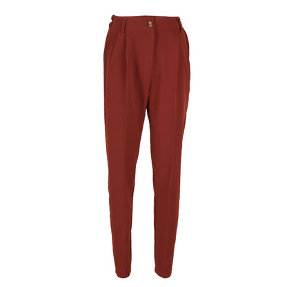 Mnealways18 Vintage Zipper Khaki Trousers Women High Waist Office Pants Ladies Brown Trousers Work Wear Autumn Long Pants 2020