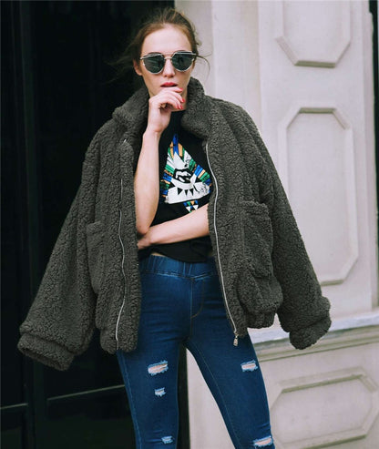 Women Elegant Faux Fur Coat