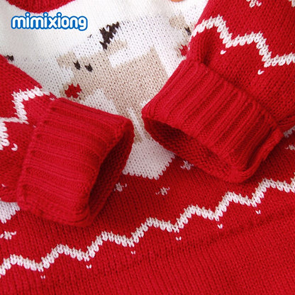 Baby Rompers Christmas Newborn Boys Girls Jumpsuits Costumes Cartoon Knitted Children's Overalls One Piece Infant Kids Outfits