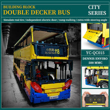 将图片加载到图库查看器，4314PCS YC-QC015 MOC Double Decker Bus Technolog Bricks With Remote Control Version Building Blocks Adult Gifts for Children
