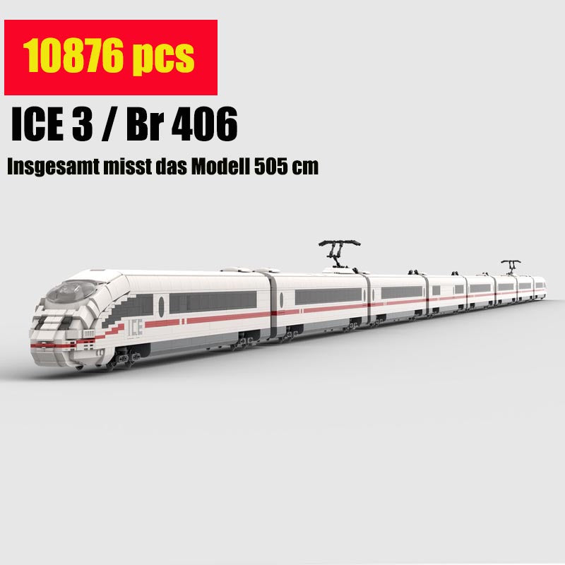 Passenger Train Sets Fit MOC-38302 German Train Technic City Model Building Blocks Toy Gift Kids Train Set. Train Cars